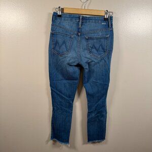 Mother High Waisted Looker Jeans Size 25 Out of the Blue Frayed Hem